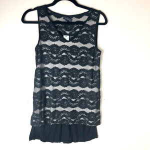 The Limited | Black Lace Overlay Tank